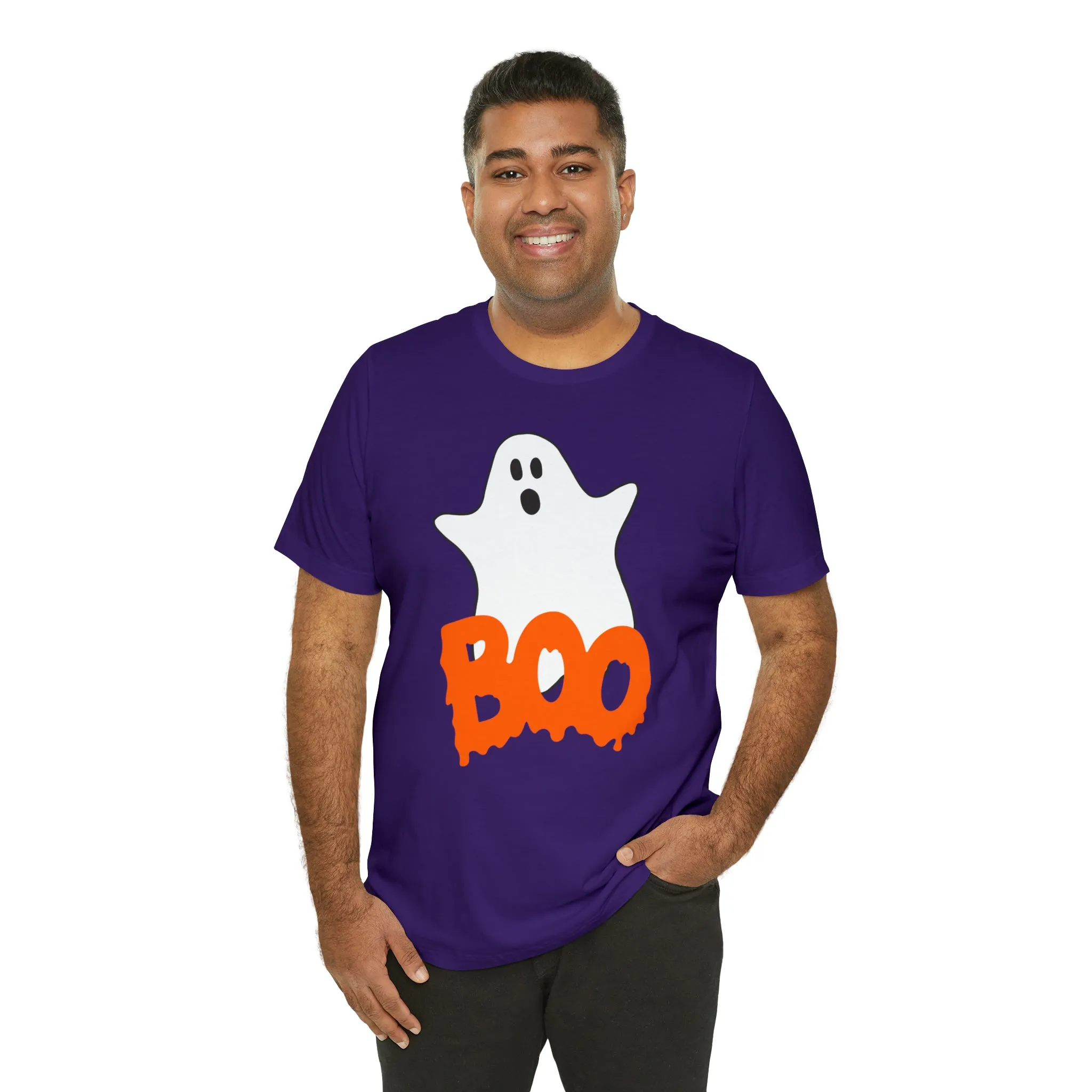 White Ghost Boo T-Shirt | Creepy Flying Ghost Tee |  Bella Canvas 3001Unisex | Scary Short Sleeve Tshirt