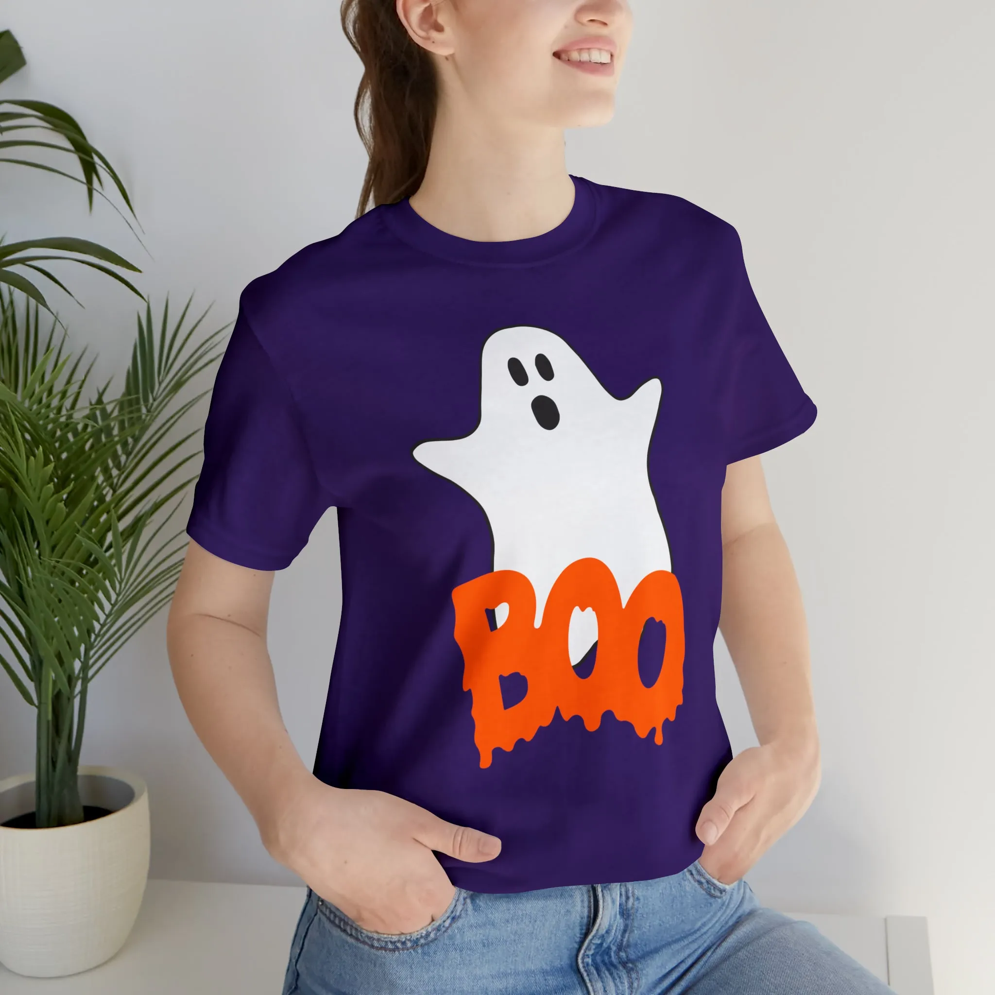 White Ghost Boo T-Shirt | Creepy Flying Ghost Tee |  Bella Canvas 3001Unisex | Scary Short Sleeve Tshirt