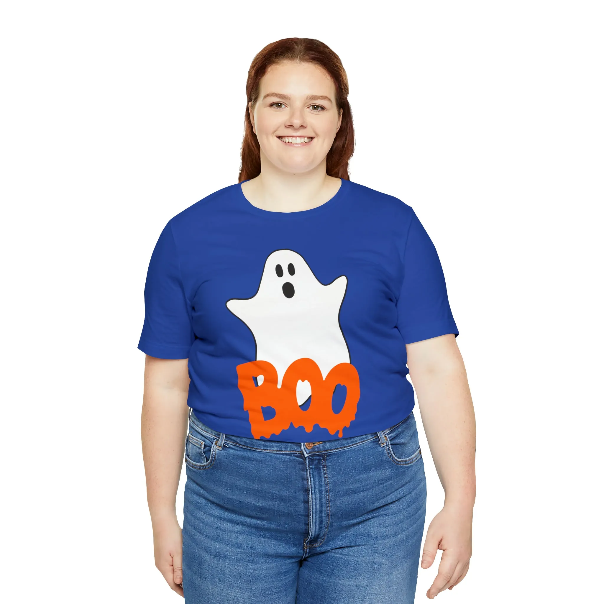 White Ghost Boo T-Shirt | Creepy Flying Ghost Tee |  Bella Canvas 3001Unisex | Scary Short Sleeve Tshirt
