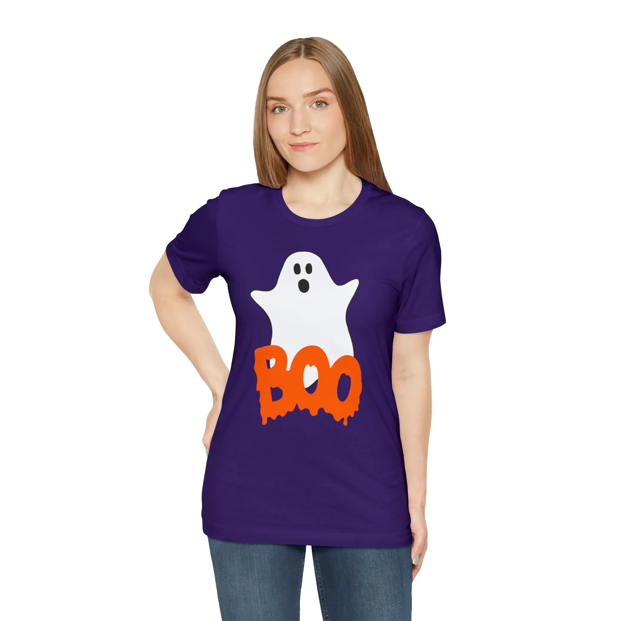 White Ghost Boo T-Shirt | Creepy Flying Ghost Tee |  Bella Canvas 3001Unisex | Scary Short Sleeve Tshirt