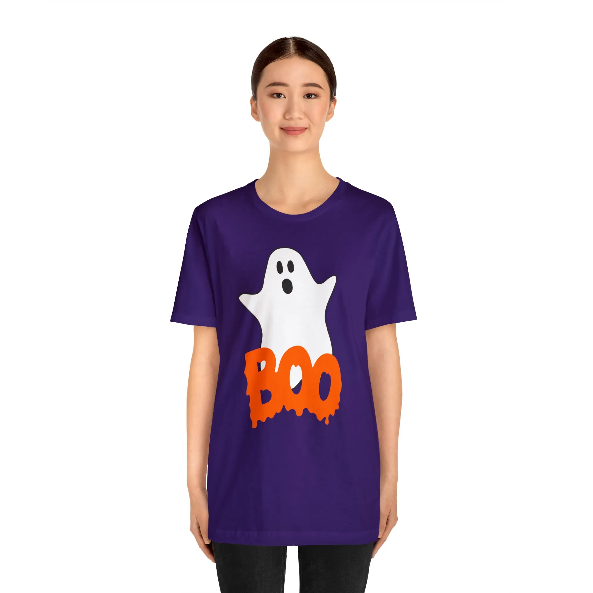 White Ghost Boo T-Shirt | Creepy Flying Ghost Tee |  Bella Canvas 3001Unisex | Scary Short Sleeve Tshirt