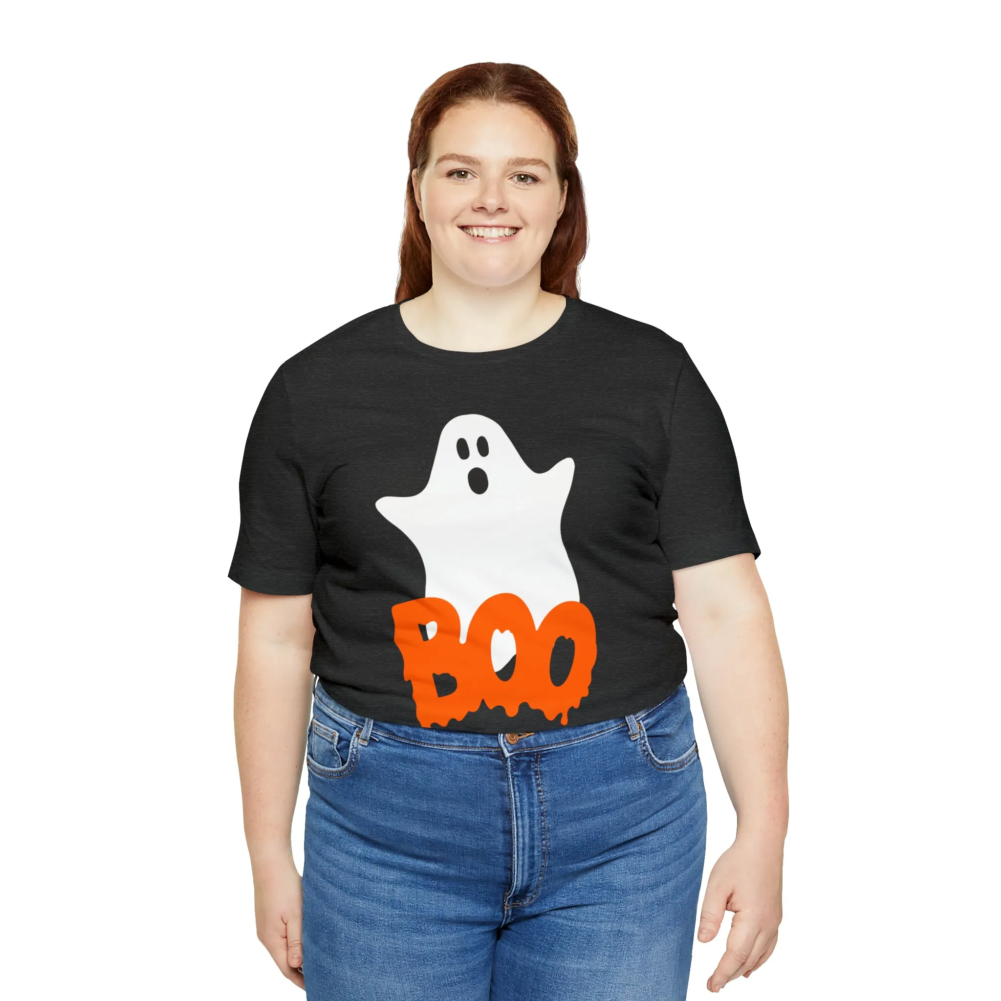 White Ghost Boo T-Shirt | Creepy Flying Ghost Tee |  Bella Canvas 3001Unisex | Scary Short Sleeve Tshirt