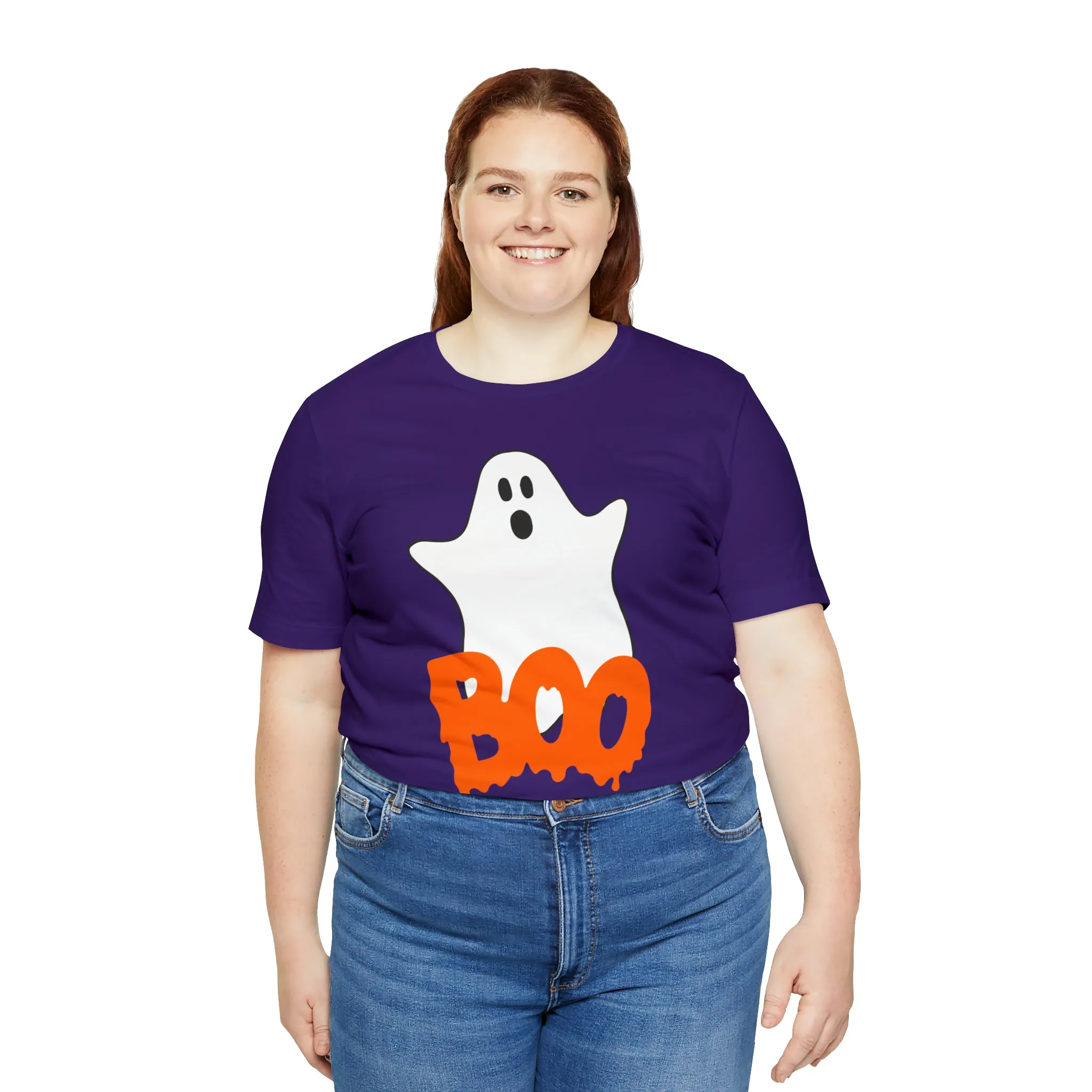 White Ghost Boo T-Shirt | Creepy Flying Ghost Tee |  Bella Canvas 3001Unisex | Scary Short Sleeve Tshirt