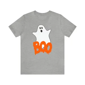 White Ghost Boo T-Shirt | Creepy Flying Ghost Tee |  Bella Canvas 3001Unisex | Scary Short Sleeve Tshirt