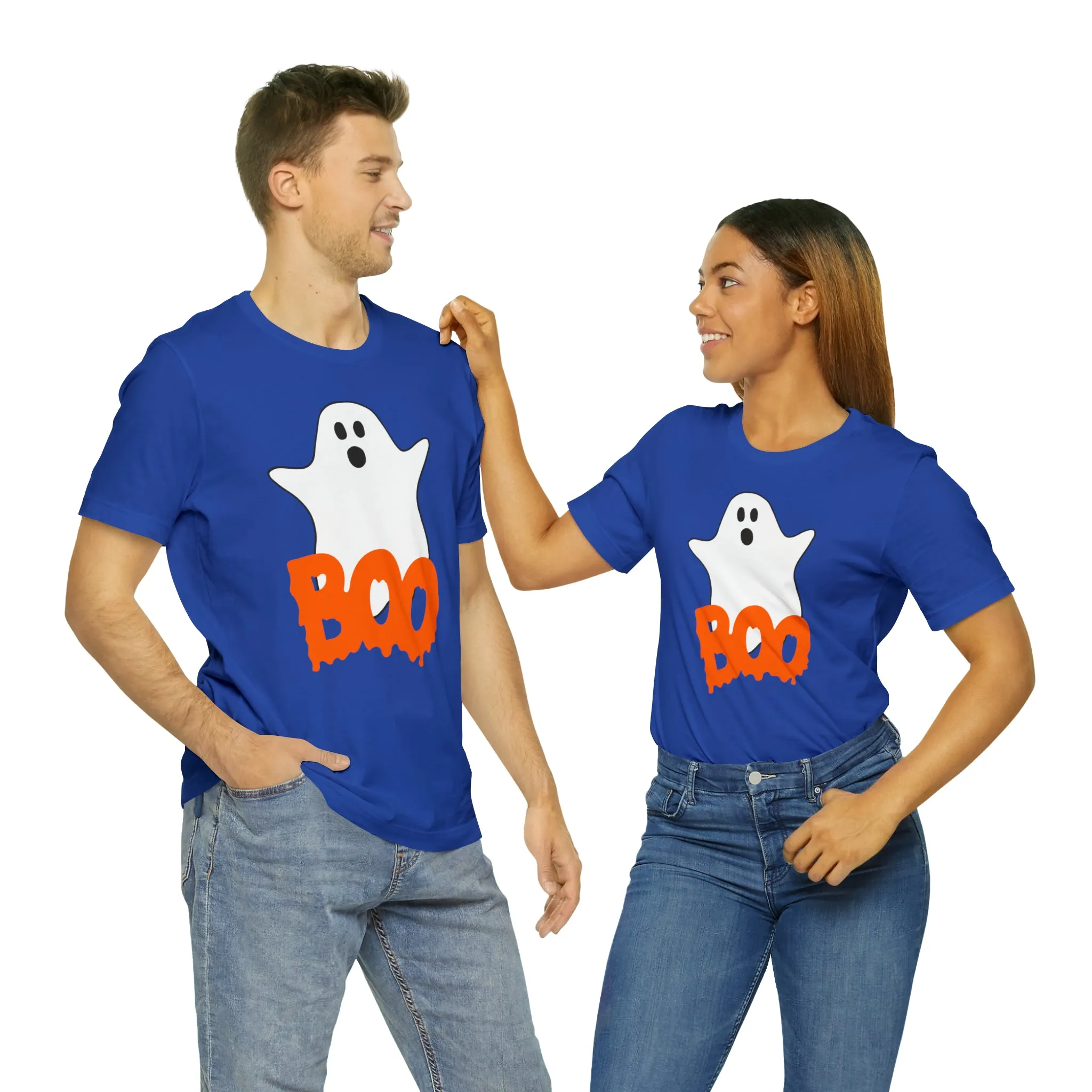 White Ghost Boo T-Shirt | Creepy Flying Ghost Tee |  Bella Canvas 3001Unisex | Scary Short Sleeve Tshirt