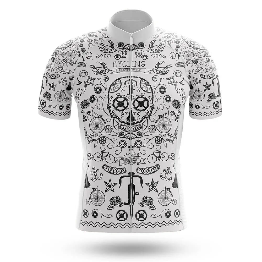 White Tattoo Cycling Jersey - Men's Cycling Kit