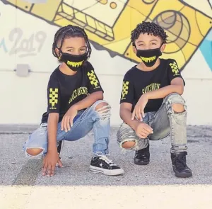 Yellow SA Curve | Black Tee (Solid Checkered Drippin Sleeve)