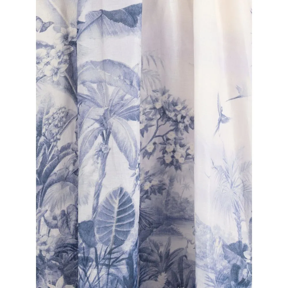 ZIMMERMANN Wylie Women Ivory Dress Linen Floral Print A-Line Long Sundress Sz 1